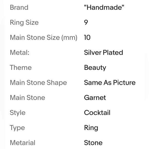 GARNET RING - Picture 3 of 9